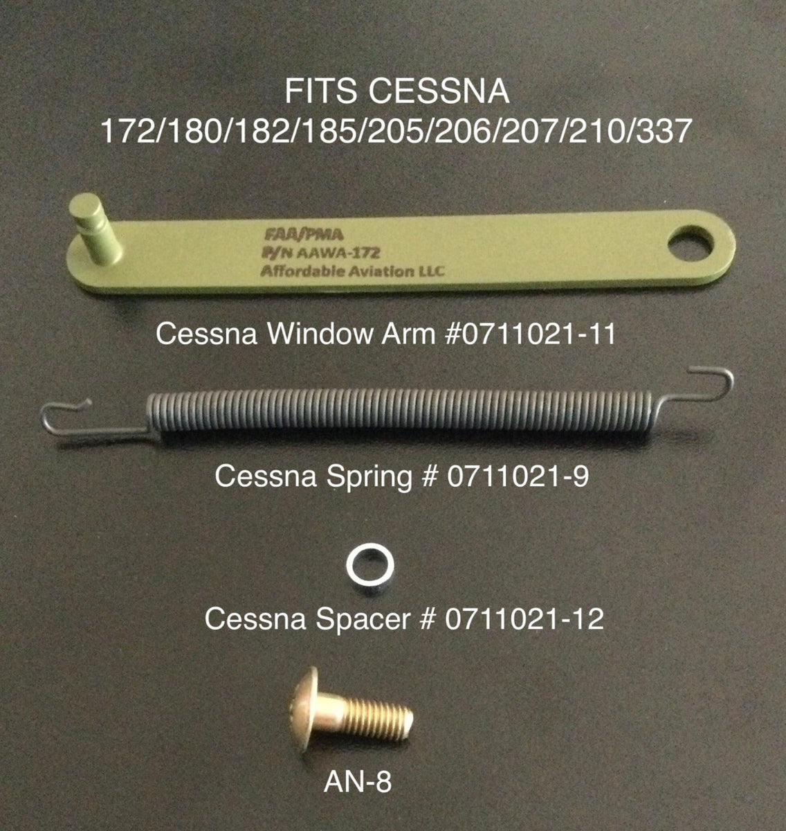 Pma Part Numbers AA1 - FAA/PMA Approved CESSNA WINDOW ARM - DIRECT REPLACEMENT FOR CESS ...