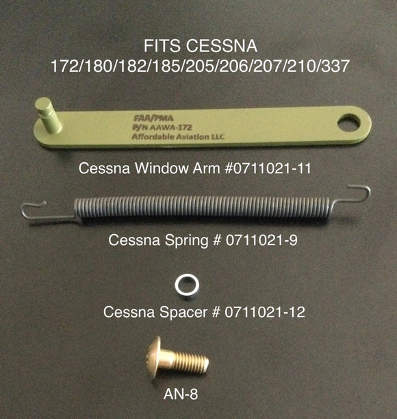 AA1 - FAA/PMA Approved CESSNA WINDOW ARM - DIRECT REPLACEMENT FOR CESSNA p/n 0711021-11 & 0711021-4, WINDOW ARM KIT ENSURES YOU HAVE WHAT YOU NEED
